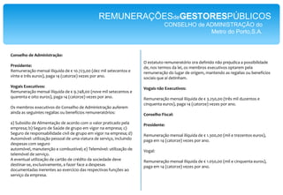 REMUNERAÇÕESdeGESTORESPÚBLICOSCONSELHO de ADMINISTRAÇÃO dasEstradas de Portugal, S.A.