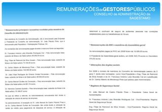 REMUNERAÇÕESdeGESTORESPÚBLICOSCONSELHO de ADMINISTRAÇÃO daBaía do Tejo