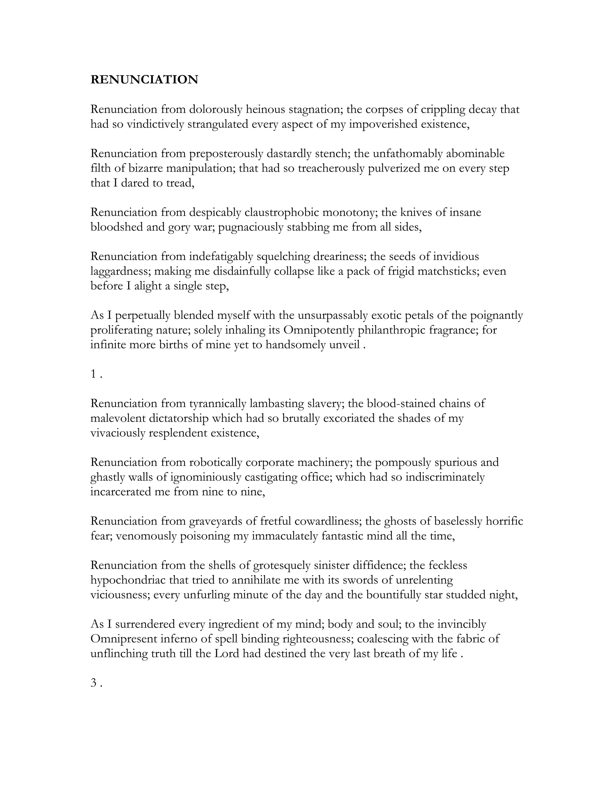 Renunciation | DOC