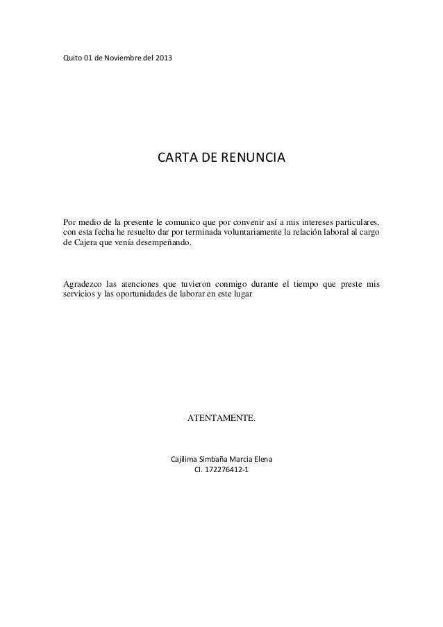 Carta De Renuncia Ejemplo Venezuela About Quotes C