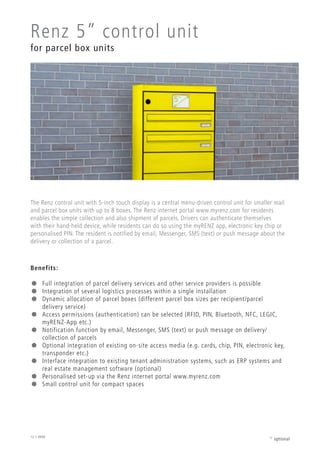 High Renz App myRENZbox Intelligent Parcel Delivery Box Brochure | PDF