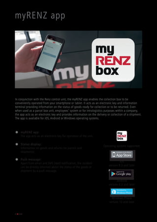 High Renz App myRENZbox Intelligent Parcel Delivery Box Brochure | PDF