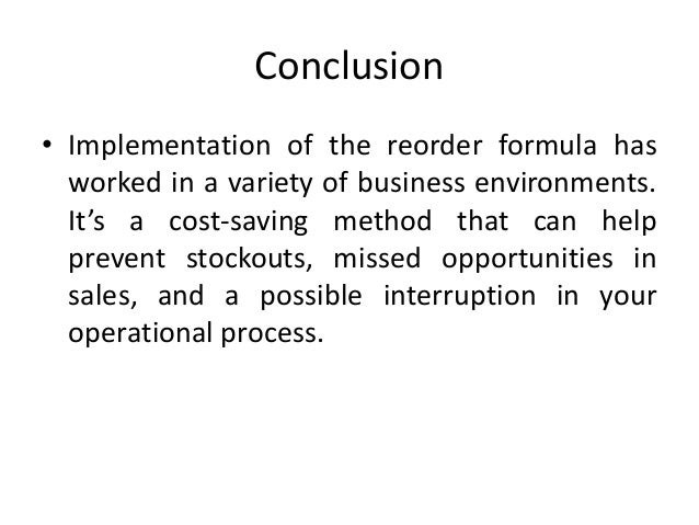 reorder point formula