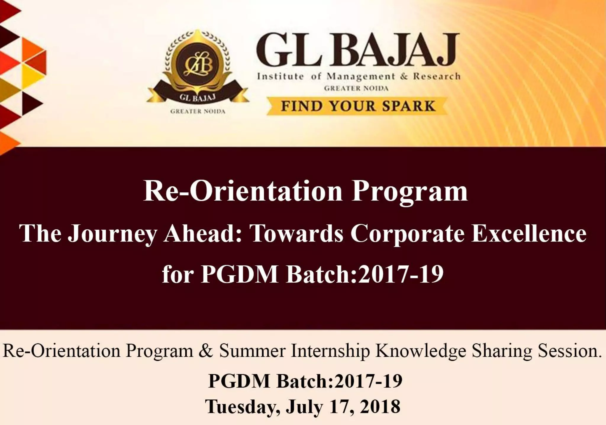 Re-Orientation Program for PGDM Batch:2017-19