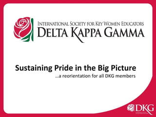 Sustaining   Pride in the Big Picture … a reorientation for all DKG members 