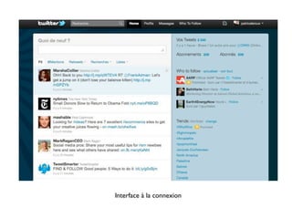 Interface à la connexion
 