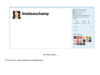 En mars 2011...


Line Beauchamp: http://twitter.com/#!/linebeauchamp
 