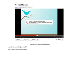 Source:http://youtu.be/Qyjy8DvufBY

https://twitter.com/#!/jessicas_83

http://www.stichting-wilskracht.nl/
 