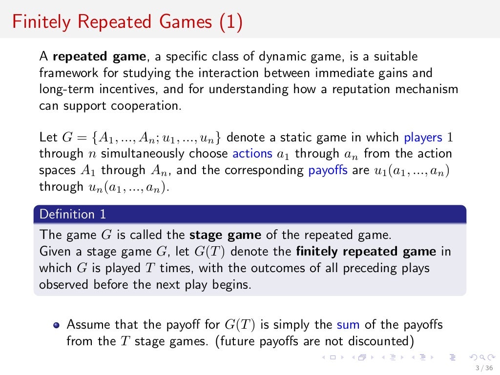 Theory of Repeated Games