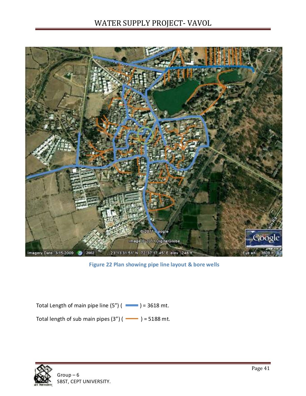 Conceptual design for water supply system