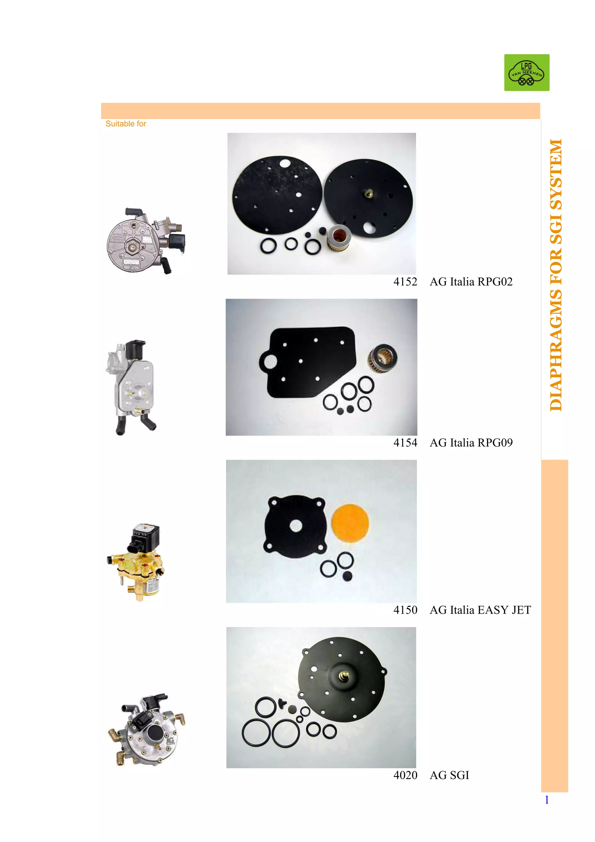 Repair kits for LPG reducers | PDF