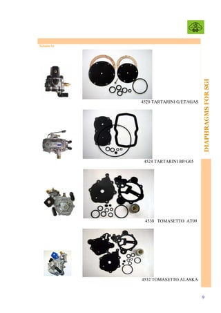 4520 TARTARINI G/ETAGAS

DIAPHRAGMS FOR SGI
SYSTEM SYSYSTEMS SSSYSTEM

Suitable for

4524 TARTARINI RP/G05

4530 TOMASETTO AT09

4532 TOMASETTO ALASKA

9

 