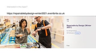 Thanks!
What sustainable electronics really means
Talk given to Glasgow School of Art
School of Simulation and Visualisati...