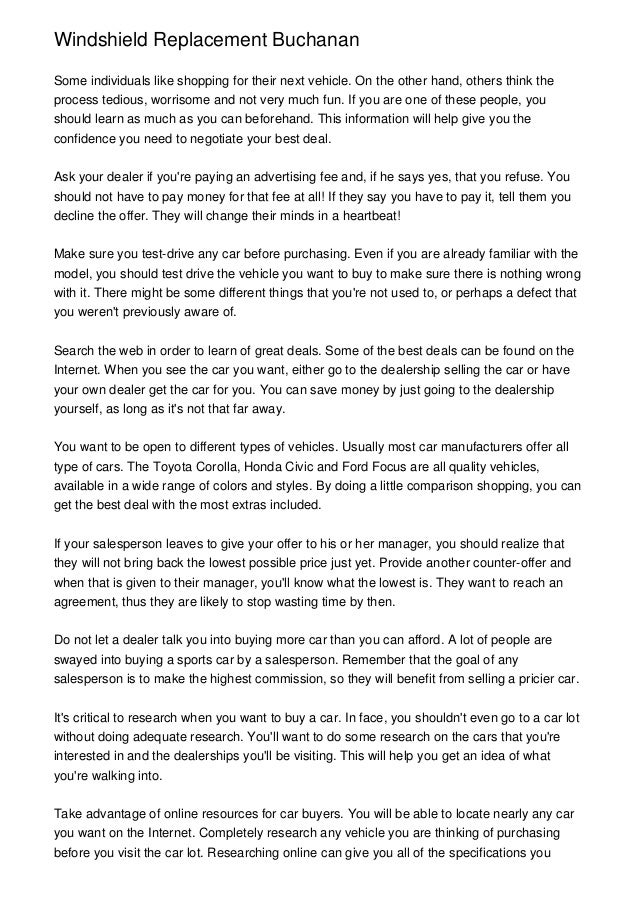 Windshield Replacement Buchanan