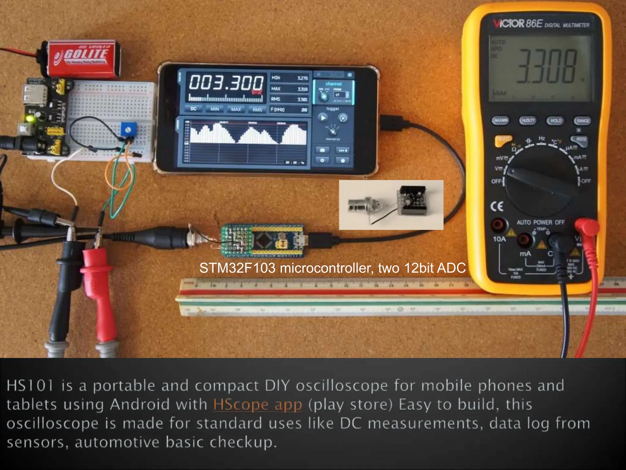 STM32F103 microcontroller, two 12bit ADC
 