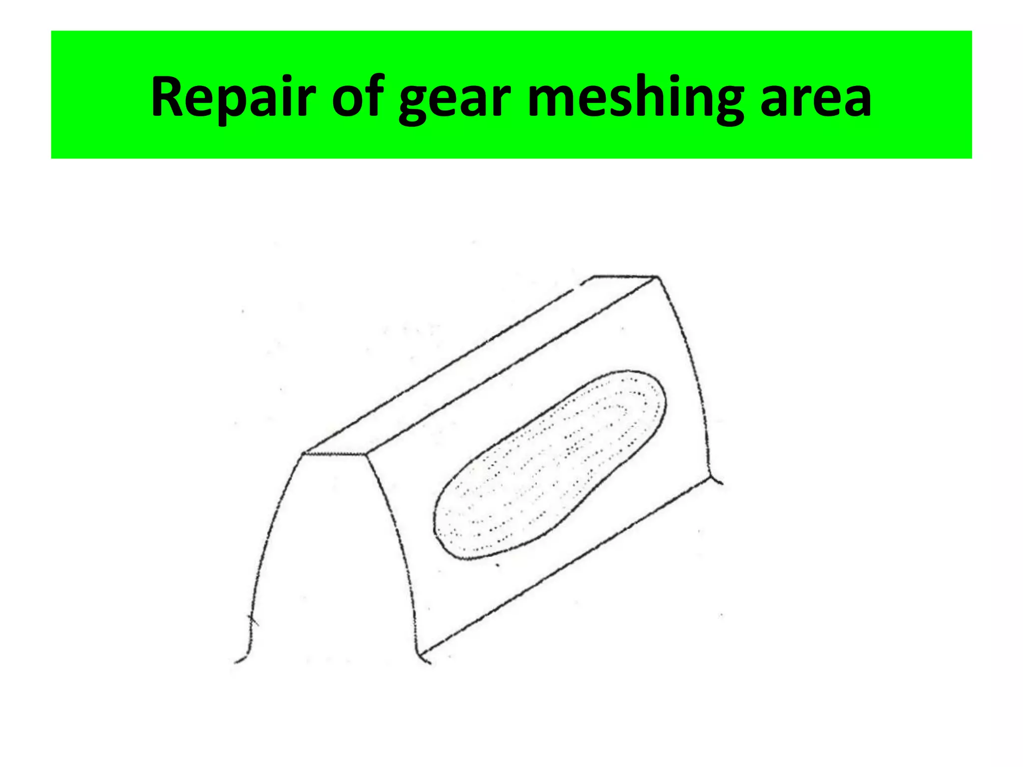Repair of gear meshing area
 