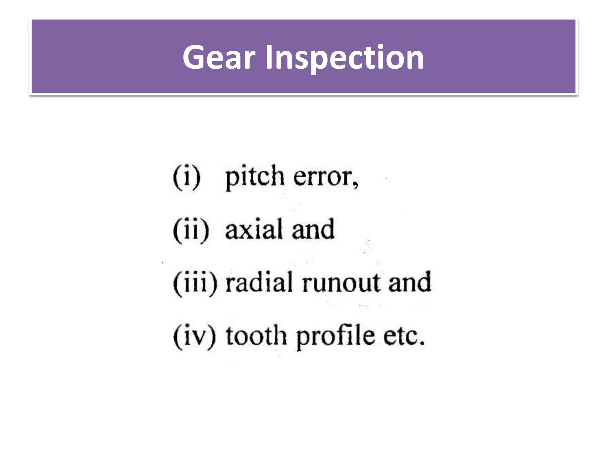 Gear Inspection
 