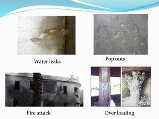 Pop outs
Water leaks
Over loading
Fire attack
 