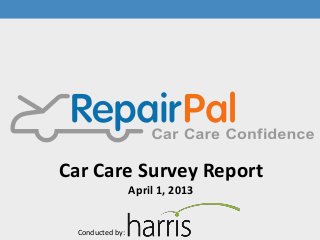 Car Care Survey Report
                  April 1, 2013


  Conducted by:
 
