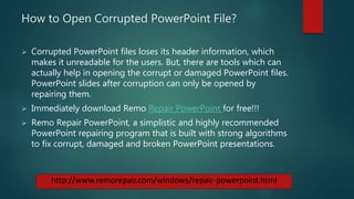 How to Repair PowerPoint Files | PPT