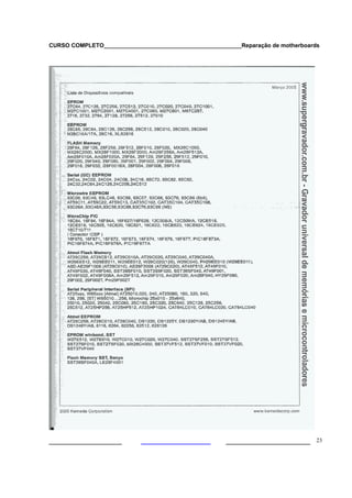 CURSO COMPLETO___________________________________________Reparação de motherboards
___________________ ______________________ 23
 