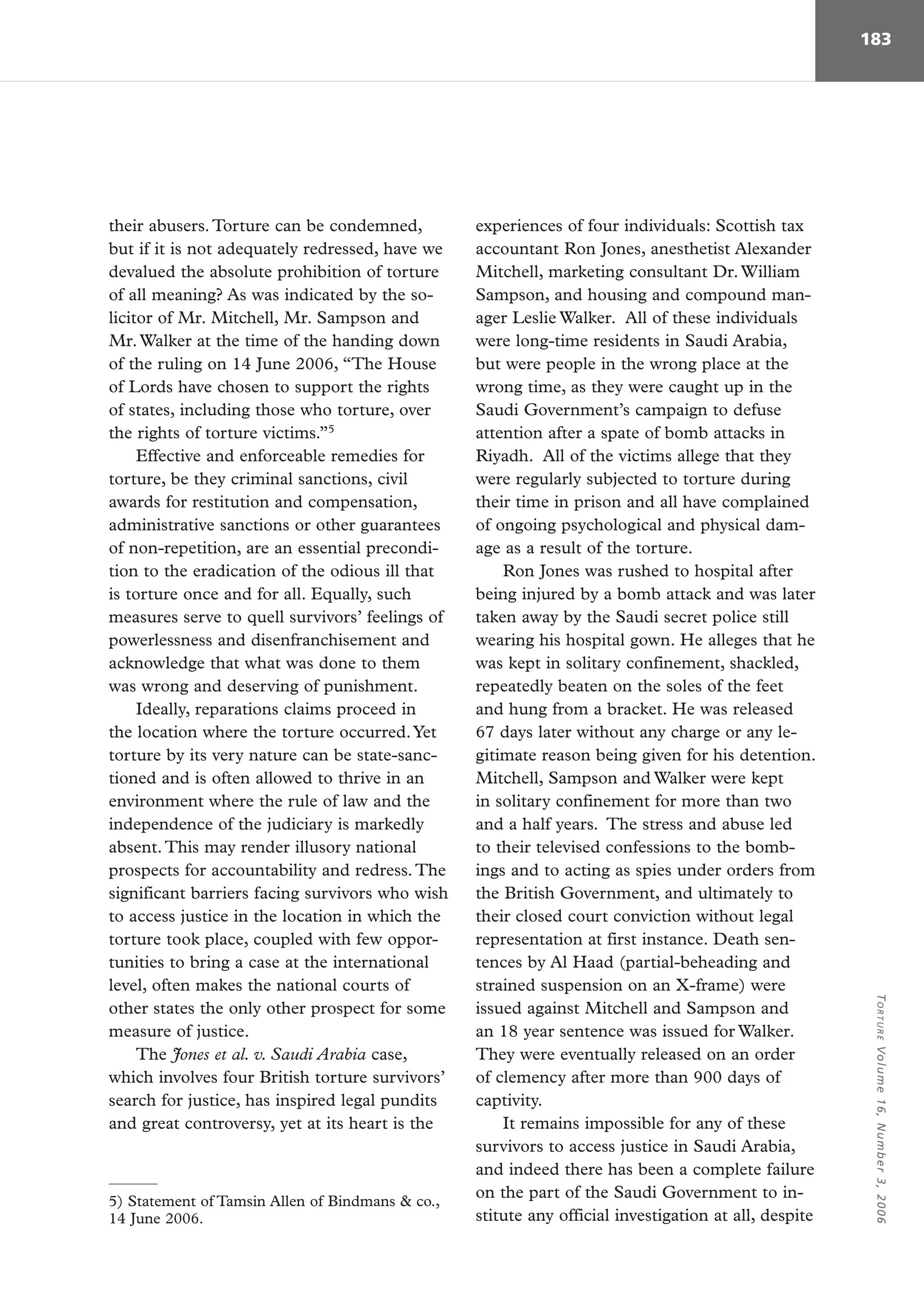 Reparation for torture in International Law | PDF