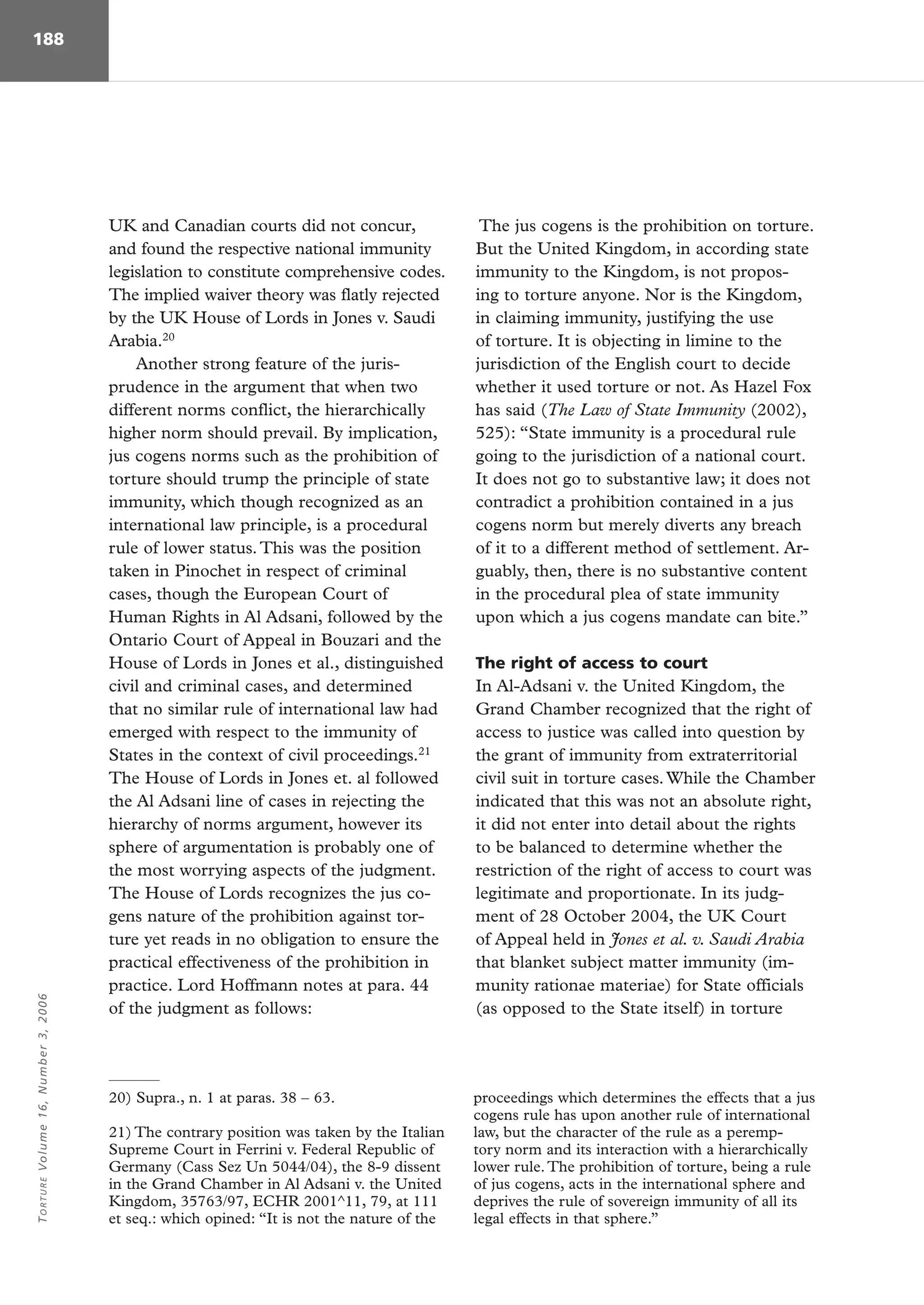 Reparation for torture in International Law | PDF