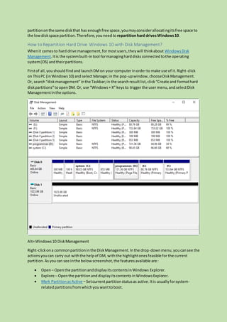 Repartition hard-drive-windows-10 | PDF