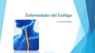 Enfermedades del Esófago
Dr. Gonzalo Pagliaro
Cap. 316 – Pag 2209
 