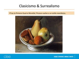 Clasicismo & Surrealismo 
•Tras la Primera Guerra Mundial, Picasso vuelve a un estilo neoclásico. 
 