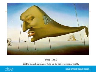 Sleep (1937) 
Said to depict a monster help up by the crutches of reality 
 