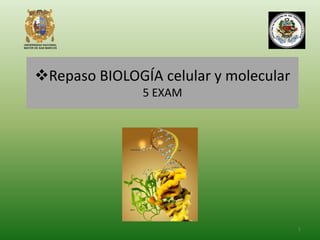 Repaso BIOLOGÍA celular y molecular
5 EXAM

1

 