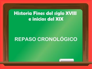 REPASO CRONOLÓGICO
Historia Fines del siglo XVIII
e inicios del XIX
 
