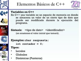 Repaso del lenguaje C++ | PPT