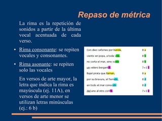 Metrico Ritmo Y Rima Repaso de metrica | ODP
