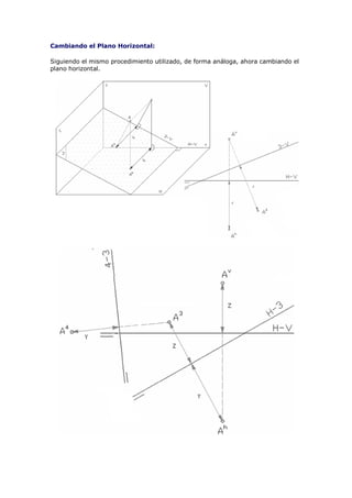 Cambiando el Plano Horizontal:

Siguiendo el mismo procedimiento utilizado, de forma análoga, ahora cambiando el
plano horizontal.
 
