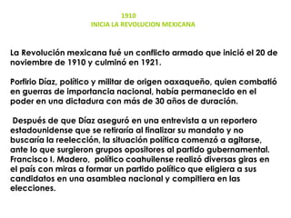 Sin embargo, Díaz volvió a contender para la presidencia y Madero
fue encarcelado en el estado de San Luis Potosí acusado ...