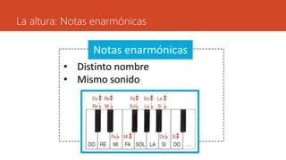 La altura: Notas enarmónicas
 