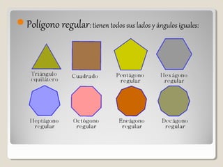 Polígono regular: tienen todos sus lados y ángulos iguales: