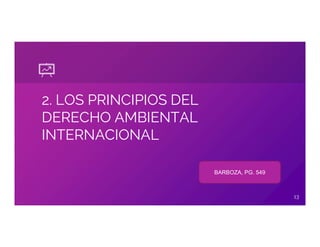 2. LOS PRINCIPIOS DEL
DERECHO AMBIENTAL
INTERNACIONAL
13
BARBOZA, PG. 549
 