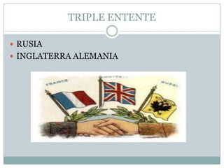 TRIPLE ENTENTE

 RUSIA
 INGLATERRA ALEMANIA
 