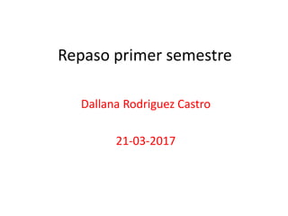 Repaso primer semestre
Dallana Rodriguez Castro
21-03-2017
 