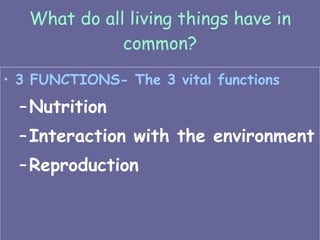 How Things Function Review Unit 3 Living things 1 ESO | PPT