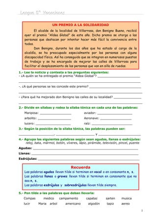 L
L
Le
e
en
n
ng
g
gu
u
ua
a
a 5
5
5º
º
º V
V
Va
a
ac
c
ca
a
ac
c
ci
i
io
o
on
n
ne
e
es
s
s
1
1.- Lee la noticia y contes...