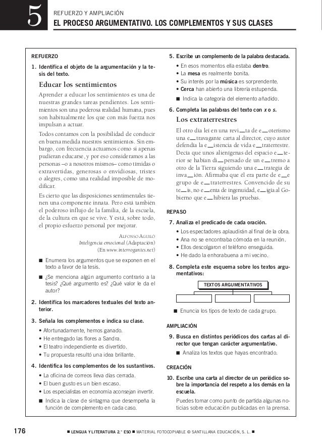 Examen De Lengua 2 Eso Con Soluciones Lengua Y Literatura 2 Eso Material Fotocopiable Santillana Educacion