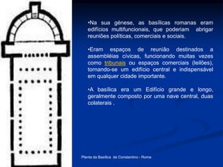 EVOLUÇÃO DA ARTE CRISTÃ AO LONGO DA HISTÓRIAUMA  BREVE ANÁLISE HISTÓRICA percorrendo os estilos das monumentais construções e das fabulosas obras de arte cristã produzidas ao longo dos séculos nos ajudará a compreender como essa produção artística sempre esteve ligada ao contexto histórico, a evolução das tradições litúrgicas e à reflexão teológica de seu tempo. 