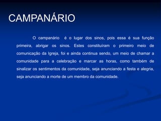 A CRUZ“... deve haver sobre o altar ou perto dele uma cruz com a imagem do Cristo crucificado que seja bem visível para o povo reunido, para que sirva para recordar aos fiéis a paixão salutar do Senhor, e permaneça junto ao altar também fora das celebrações litúrgicas”. ( IGMR 308)