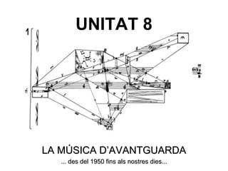 UNITAT 8
LA MÚSICA D’AVANTGUARDALA MÚSICA D’AVANTGUARDA
... des del 1950 fins als nostres dies...... des del 1950 fins als nostres dies...
 