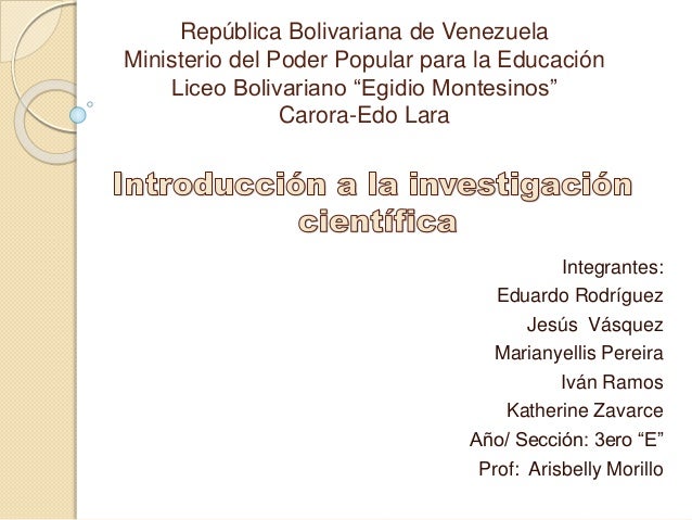 Introduccion a la Investigación Cientifica