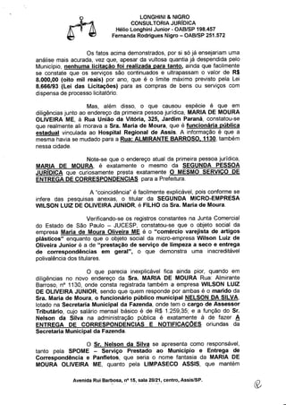 Rep correspondência